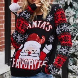 image-Women's Sweaters Christmas Ugly Sweater Autumn Winter Ladies O-Neck