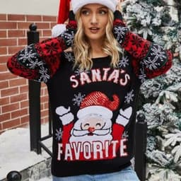 image-Women's Sweaters Christmas Ugly Sweater Autumn Winter Ladies O-Neck