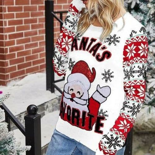 image-Women's Sweaters Christmas Ugly Sweater Autumn Winter Ladies O-Neck
