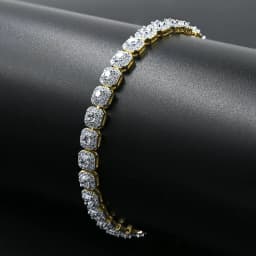 image-FABLE 4.68 CTW CZ RHODIUM MOISSANTE ICED OUT BRACELET | 995481