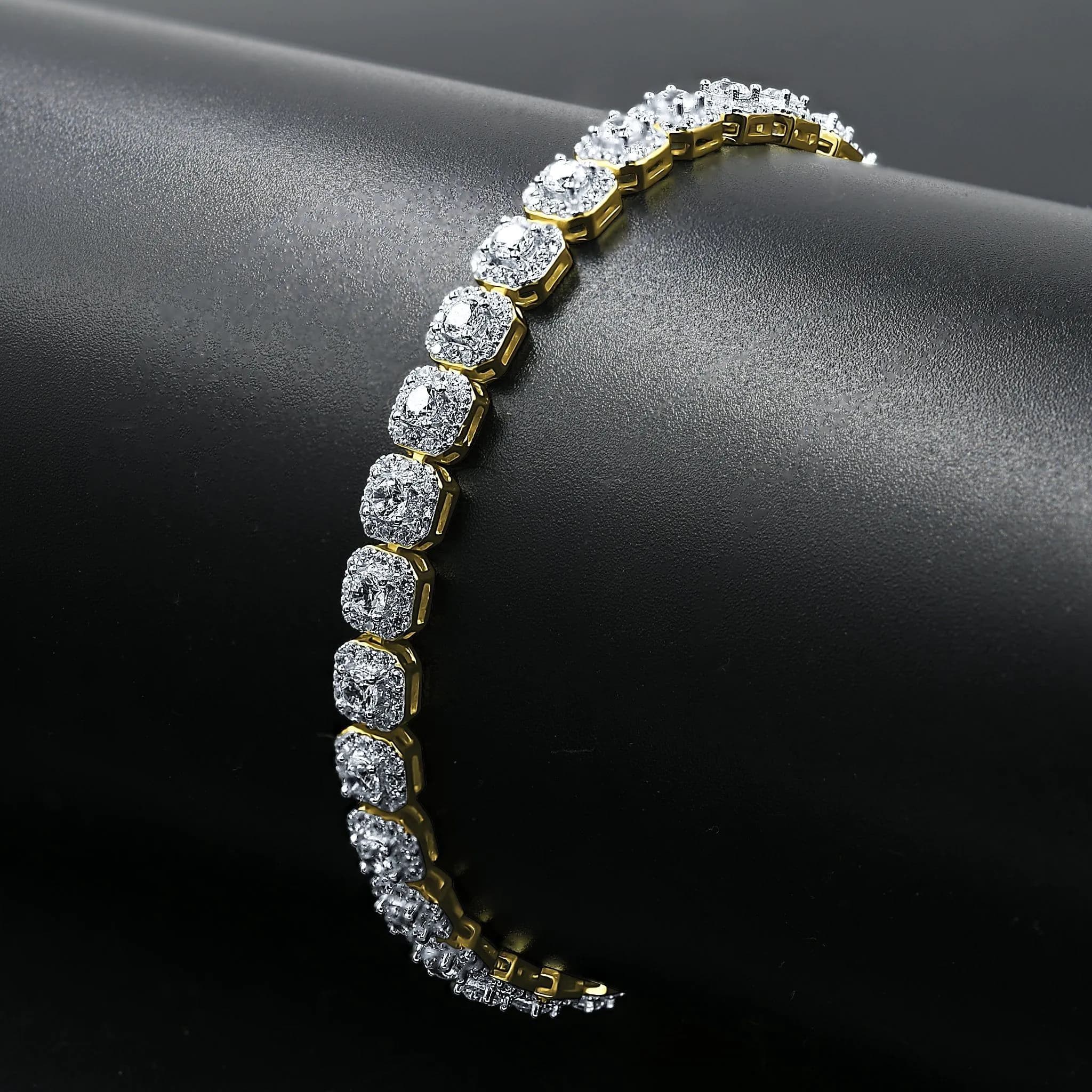 image-FABLE 4.68 CTW CZ RHODIUM MOISSANTE ICED OUT BRACELET | 995481