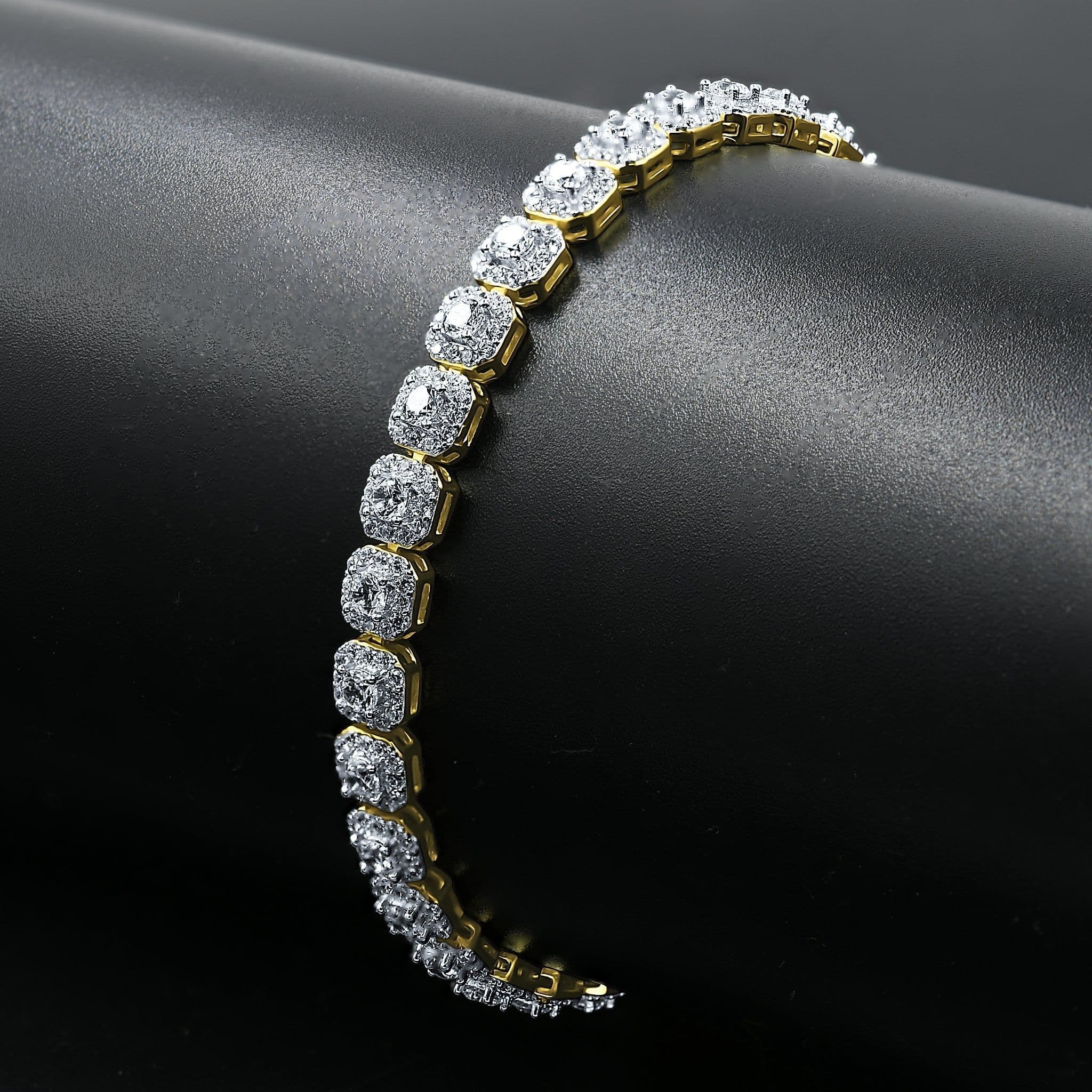 image-FABLE 4.68 CTW CZ RHODIUM MOISSANTE ICED OUT BRACELET | 995481
