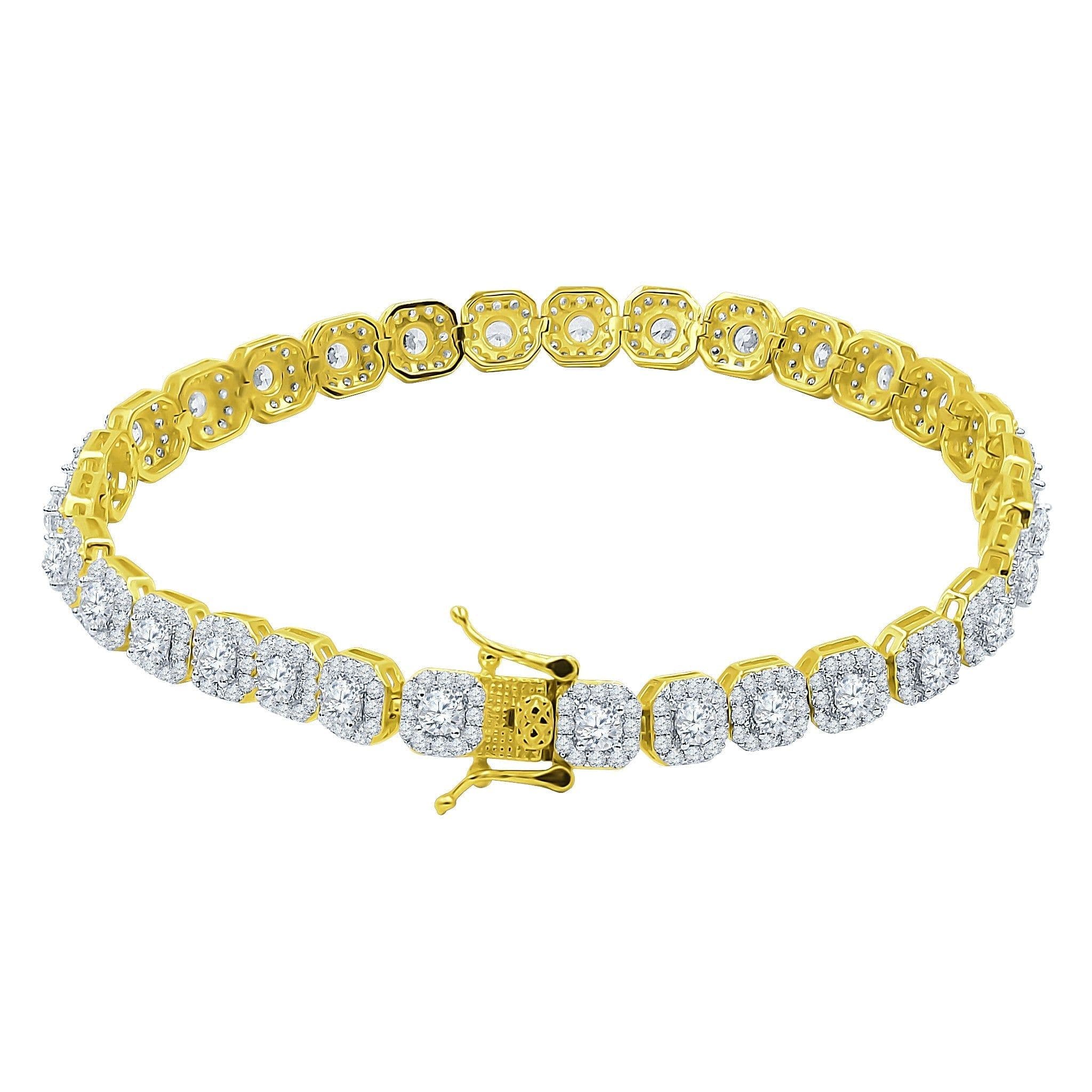 image-FABLE 4.68 CTW CZ RHODIUM MOISSANTE ICED OUT BRACELET | 995481