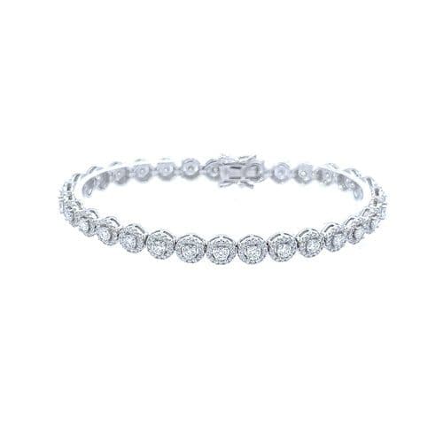 image-FABLE 4.68 CTW CZ RHODIUM MOISSANTE ICED OUT BRACELET | 995481