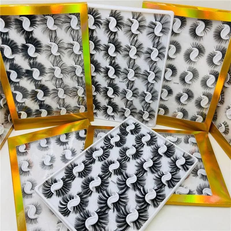 image-20 Pairs 25mm Mixed Styles 3D Mink Lashes Natural False Eyelashes