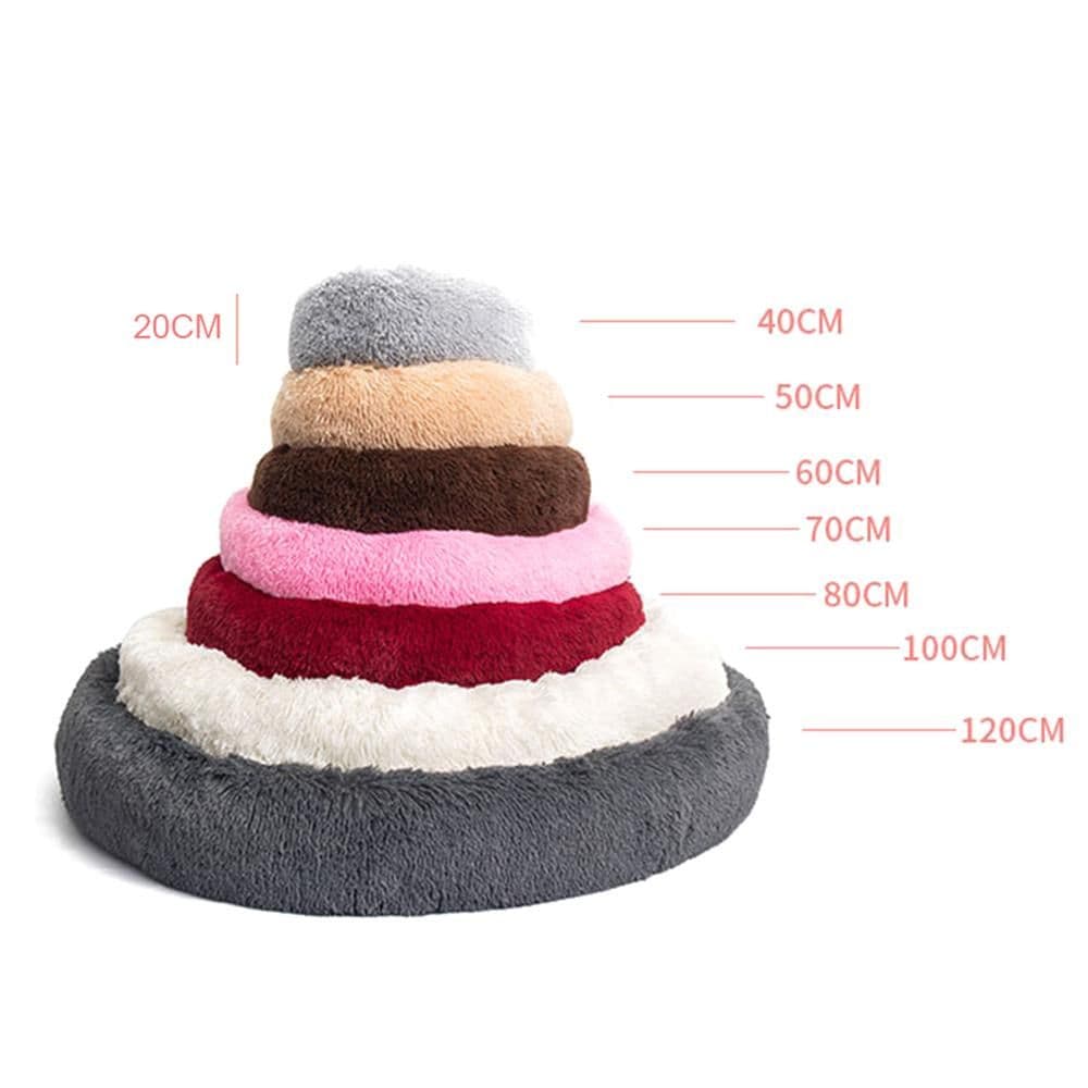 image-US Ship Calming Dog Beds For Medium Large Dogs Soft Plush Round Pet