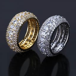 image-Luxury Designer Jewelry Mens Rings Hip Hop Iced Out Diamond Ring Love