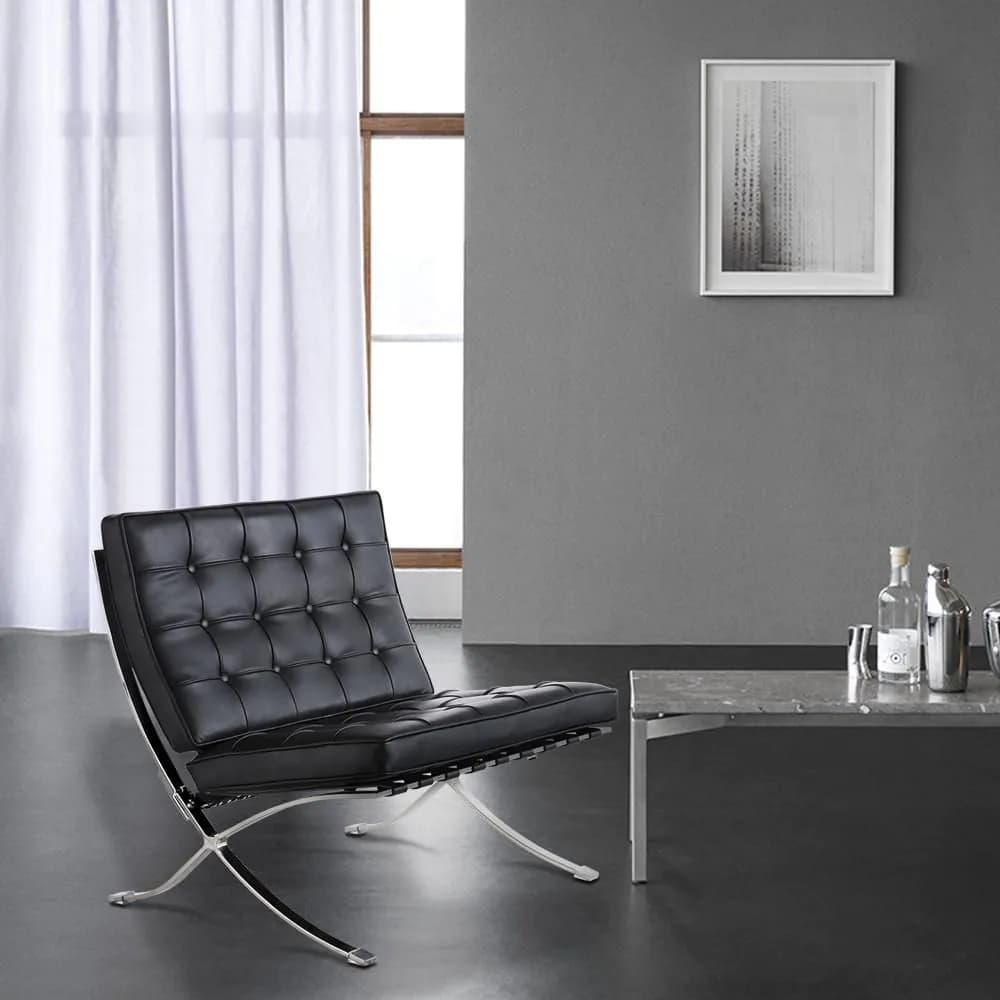image-Leather Barcelona Chair Single Seat Sofa