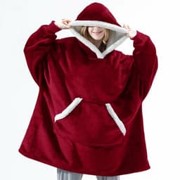 image-Winter Warm Fleece Wearable Hooded Blanket Fluffy TV Blanket Hoodie