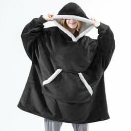 image-Winter Warm Fleece Wearable Hooded Blanket Fluffy TV Blanket Hoodie