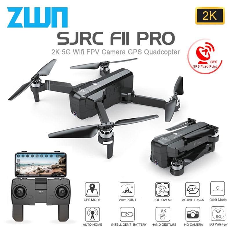 image-SJRC F11 PRO 2K HD Camera 5G WIFI FPV Foldable Drone, GPS Position