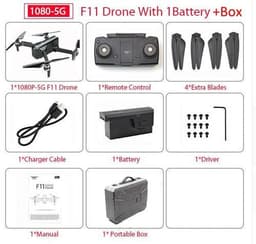 image-SJRC F11 PRO 2K HD Camera 5G WIFI FPV Foldable Drone, GPS Position