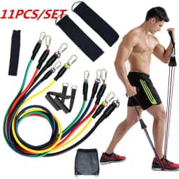 image-11pcs/set Exercises Resistance Bands Latex Tubes Pedal Excerciser Body
