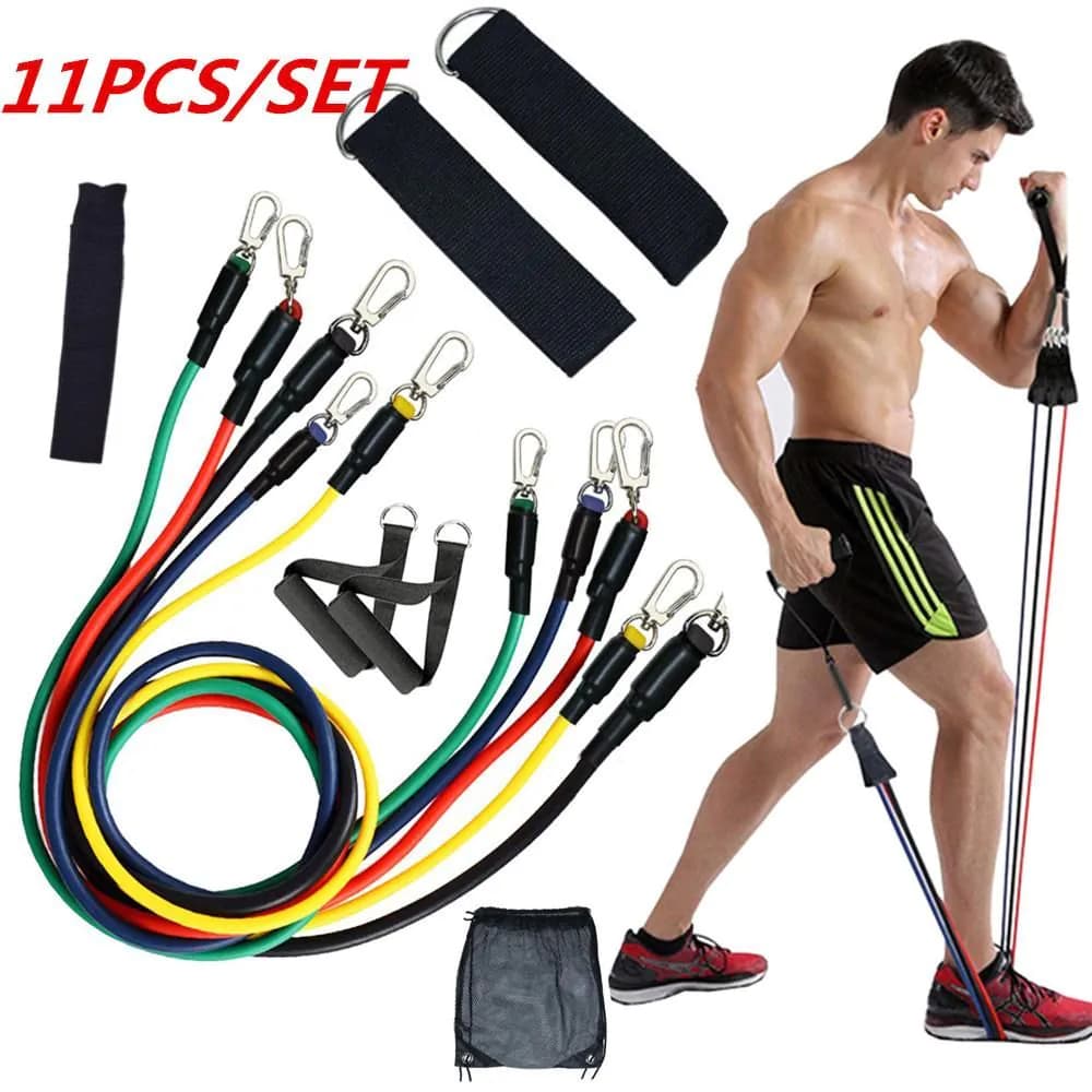 image-11pcs/set Exercises Resistance Bands Latex Tubes Pedal Excerciser Body