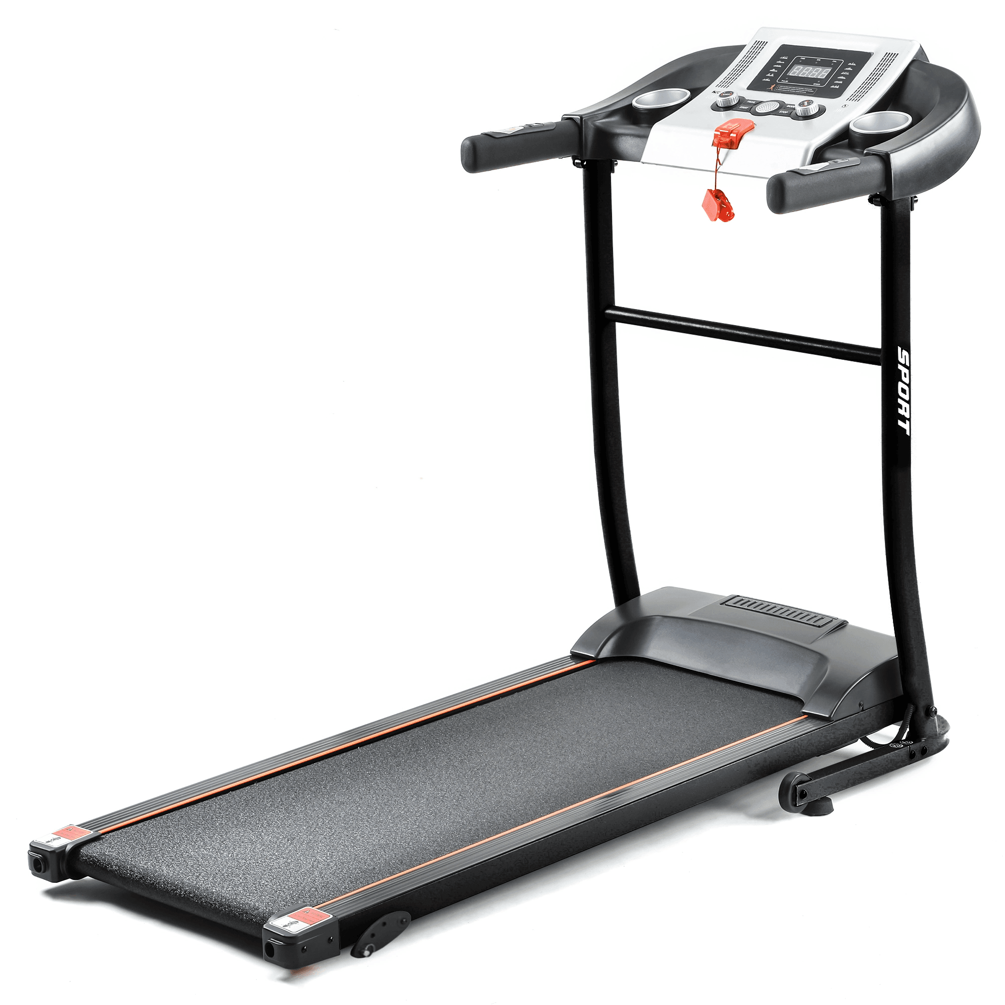 image-Folding Treadmill with Safety Lock with LCD Monitor