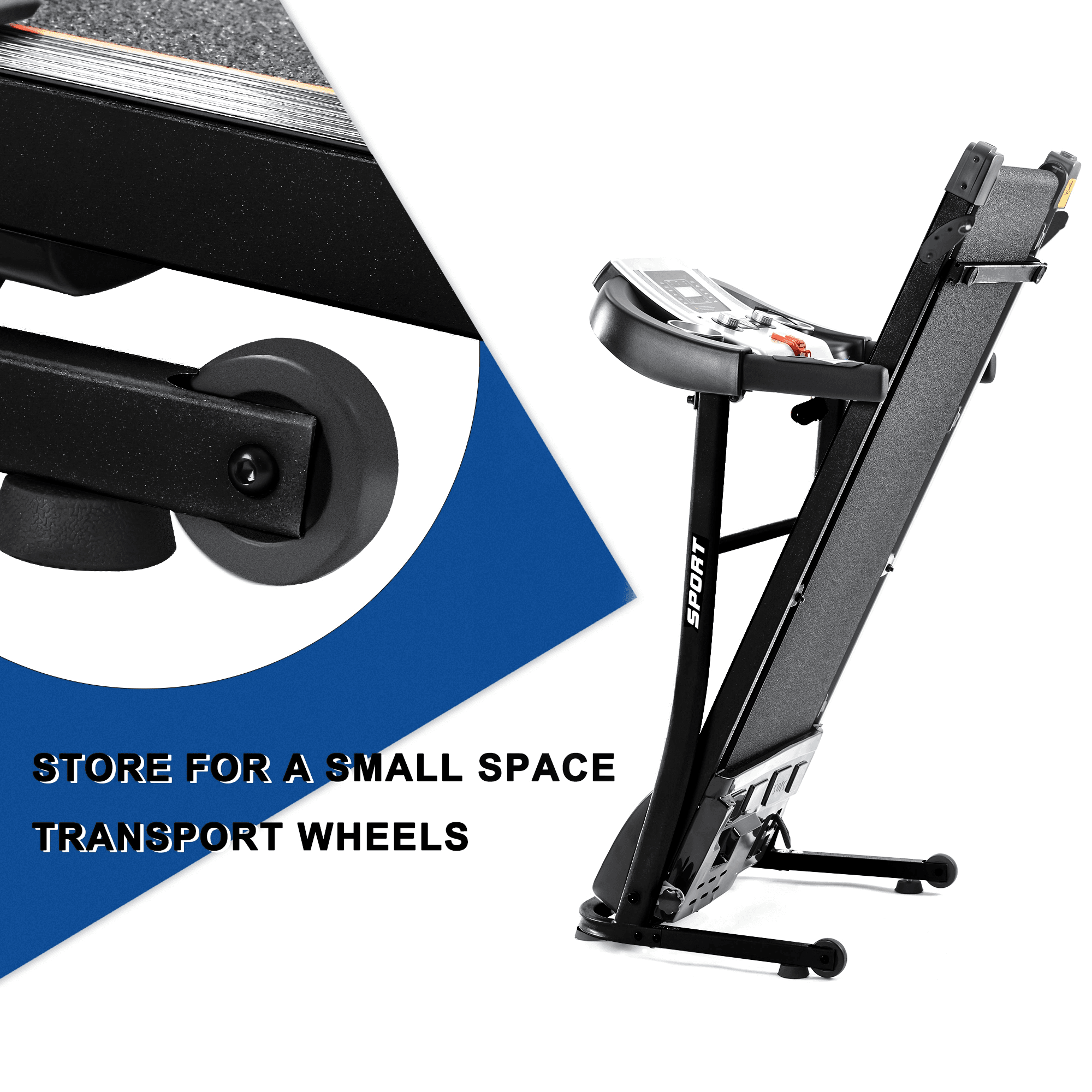 image-Folding Treadmill with Safety Lock with LCD Monitor