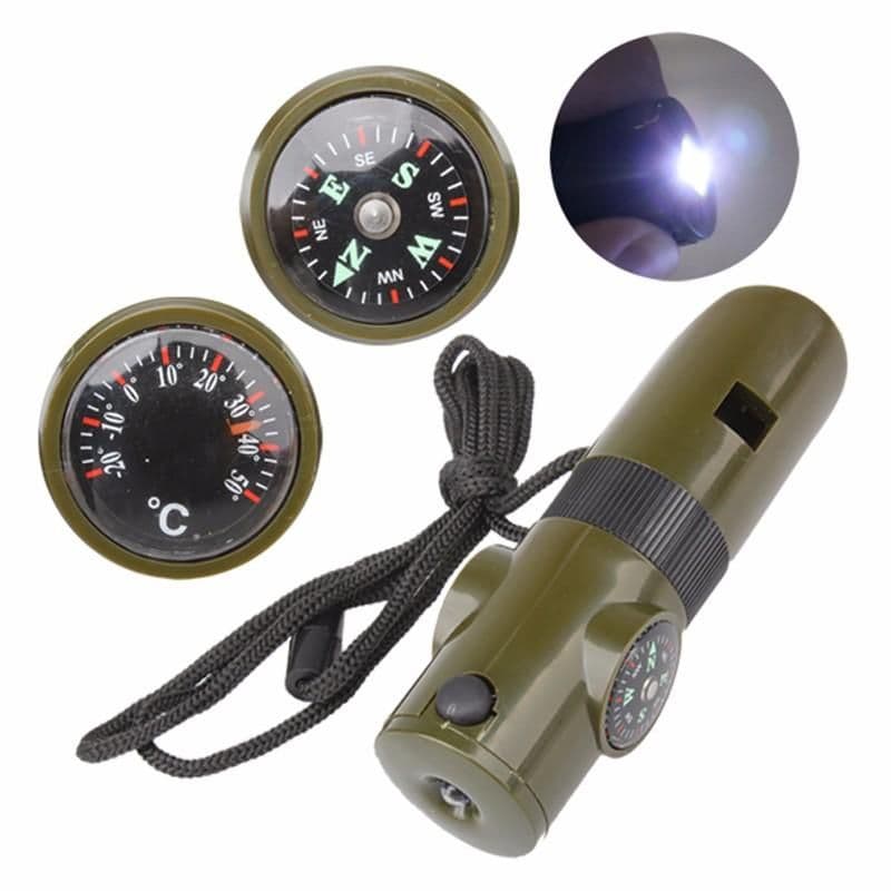 image-Multi-function Seven-in-one Whistle Survival Compass