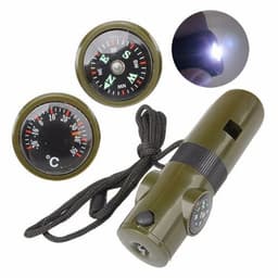 image-Multi-function Seven-in-one Whistle Survival Compass