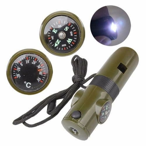 image-Multi-function Seven-in-one Whistle Survival Compass