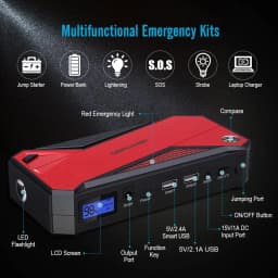 image-800A Peak 18000mAh Portable Car Jump Starter Battery Booster