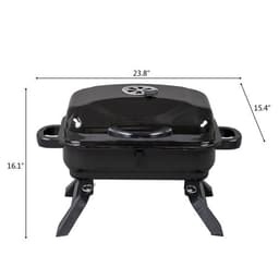 image-Portable Charcoal Grill BBQ and Smoker with Lid Folding Tabletop Grill