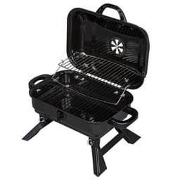 image-Portable Charcoal Grill BBQ and Smoker with Lid Folding Tabletop Grill