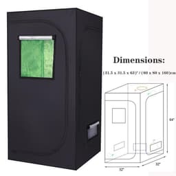 image-(31.5 x 31.5 x 63)" Hydroponic Plant Growing Tent with Window Grow