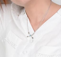 image-New fashion bohemian style silver plated turquoise arrow pendant