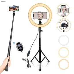 image-AIXPI 10" LED Selfie Ring Light Fill Light with Tripod Mobile for