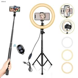image-AIXPI 10" LED Selfie Ring Light Fill Light with Tripod Mobile for