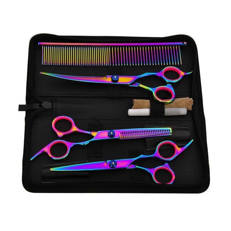 image-6 Inch Hair Grooming Scissors Kit Professional Stainless Steel Barber
