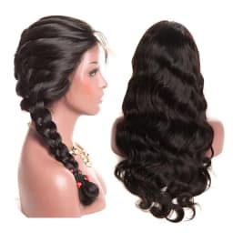 image-360 Full Lace Brazilian Human Hair Body Wave Wigs with Baby Hair Pre