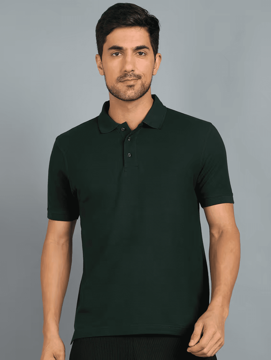image-Men's Polyster Half Sleeve Sport Tshirt (Size-M) (Color-DARKGREEN)