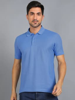 image-Men's Stylish Polyster Half Sleeve Sport Tshirt (Size-S) (Color-BLUE)