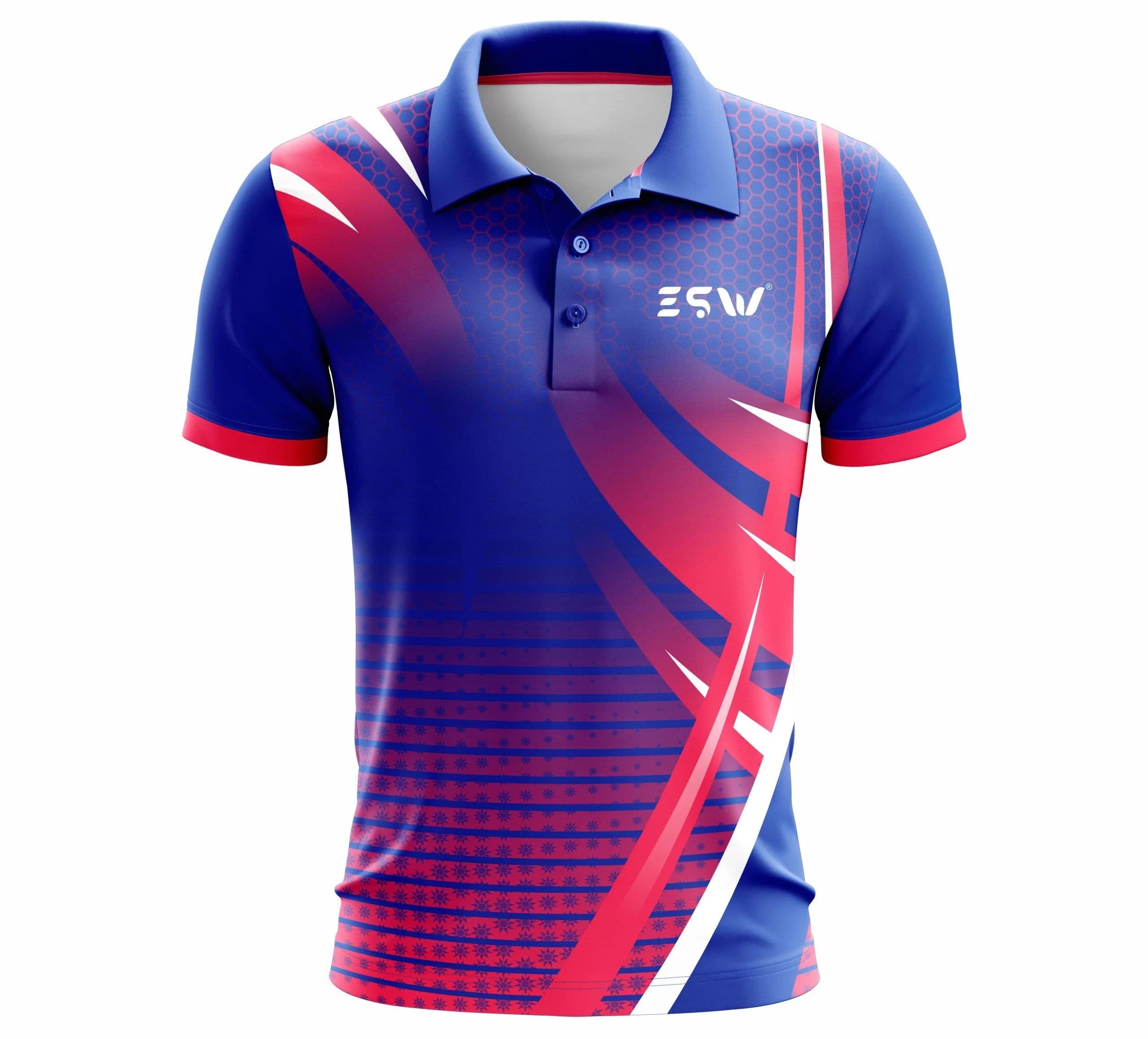 image-Men's Polyester Collar Neck Sports T-Shirts Color Blue, Pink