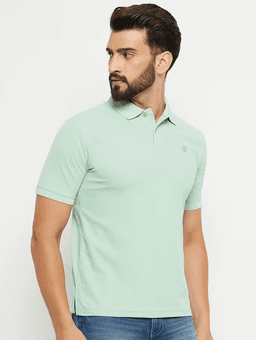 image-Men's Polyster Half Sleeve Sport Tshirt (Size-M) (Color-SEA GREEN)