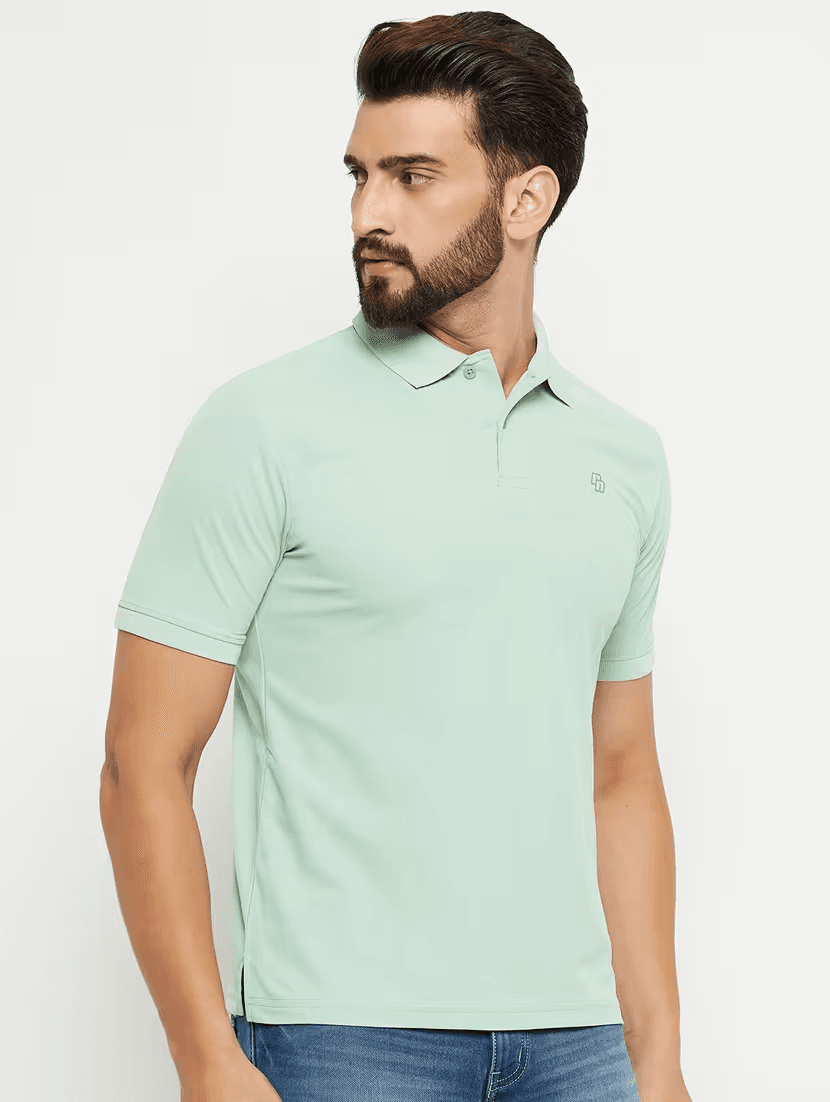 image-Men's Polyster Half Sleeve Sport Tshirt (Size-M) (Color-SEA GREEN)