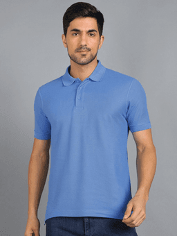 image-Men's Stylish Polyster Half Sleeve Sport Tshirt (Size-M) (Color-BLUE)