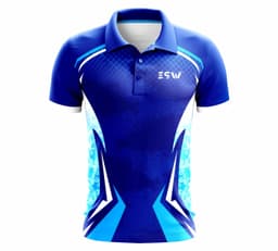 image-Men's Collar Neck Half Sleeve T-Shirt Blue Color of blue