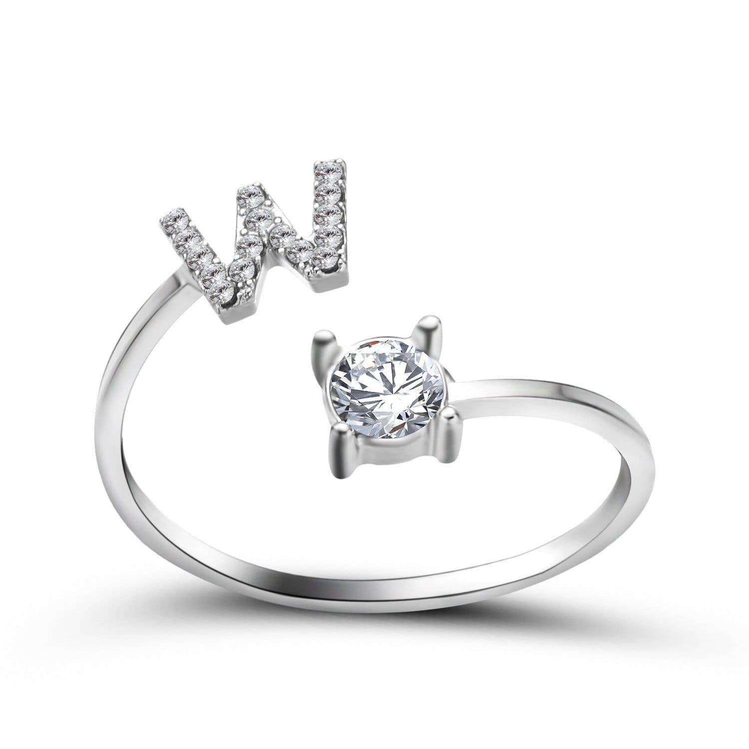 image-New Design Adjustable 26 Initial Letter Ring Fashion Jewelry For Women Simple Elegant Jewelry