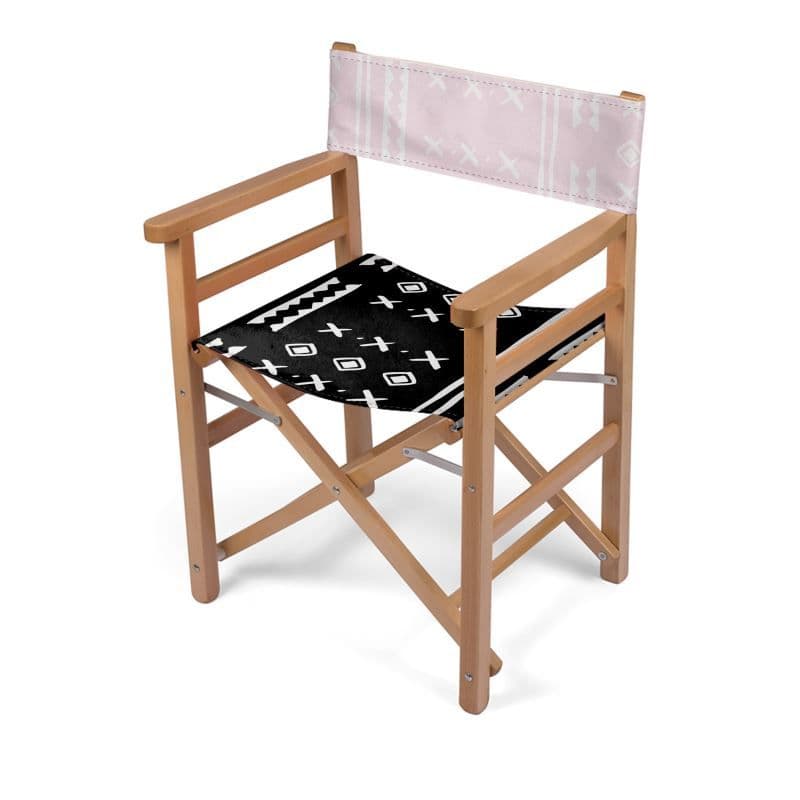 image-Duality Home, Pink & Black Mudcloth, Outdoor, Director's Chair