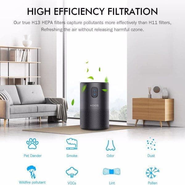 image-KOIOS Air Purifiers for Bedroom Home H13 HEPA Filter Purifier