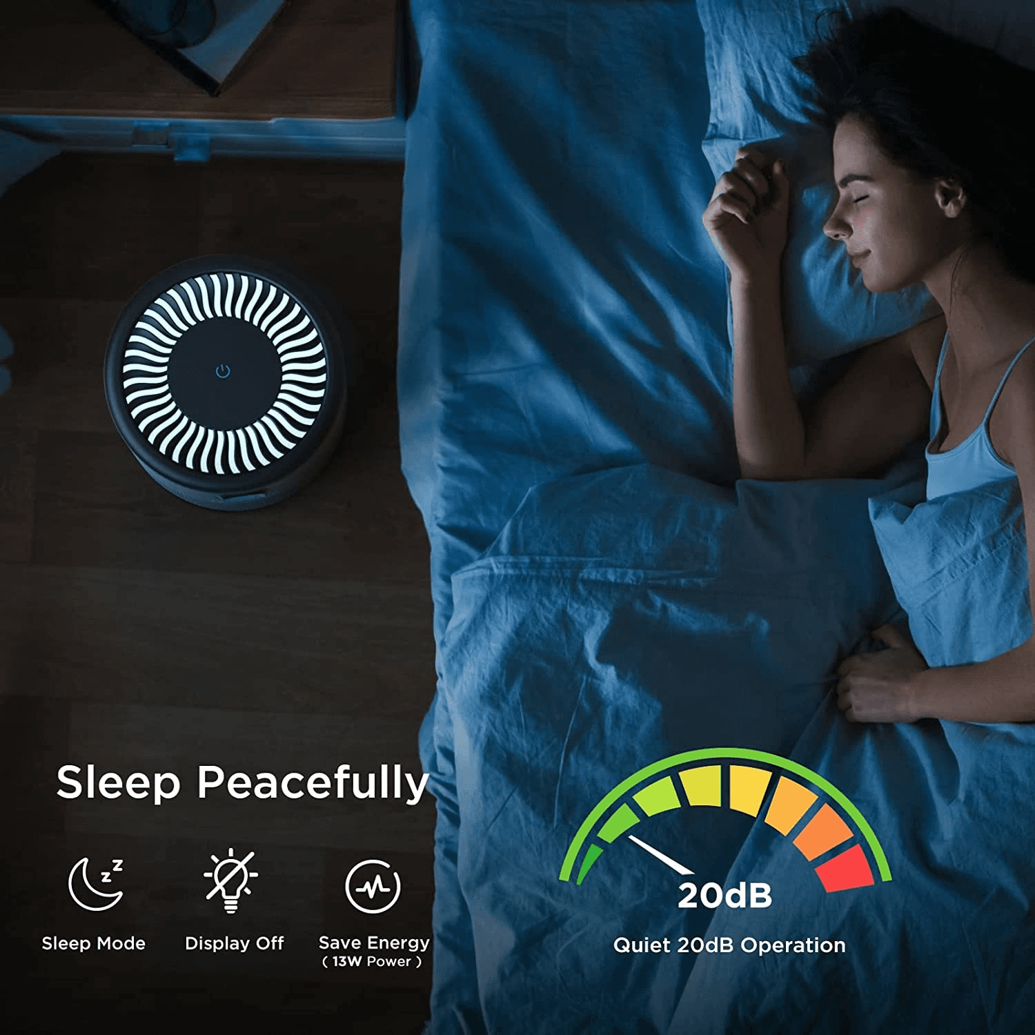 image-KOIOS Air Purifiers for Bedroom Home H13 HEPA Filter Purifier