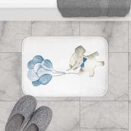 image-Baby Elephant Holding Balloons Mat Home Accents