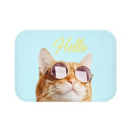 image-Hello Cat with Sunglasses Bath Mat