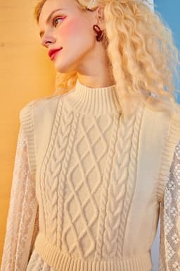 image-Solid Pure High Waist Casual Knit Midi Dress Women,Winter ELF Vintage