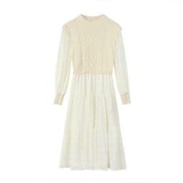 image-Solid Pure High Waist Casual Knit Midi Dress Women,Winter ELF Vintage