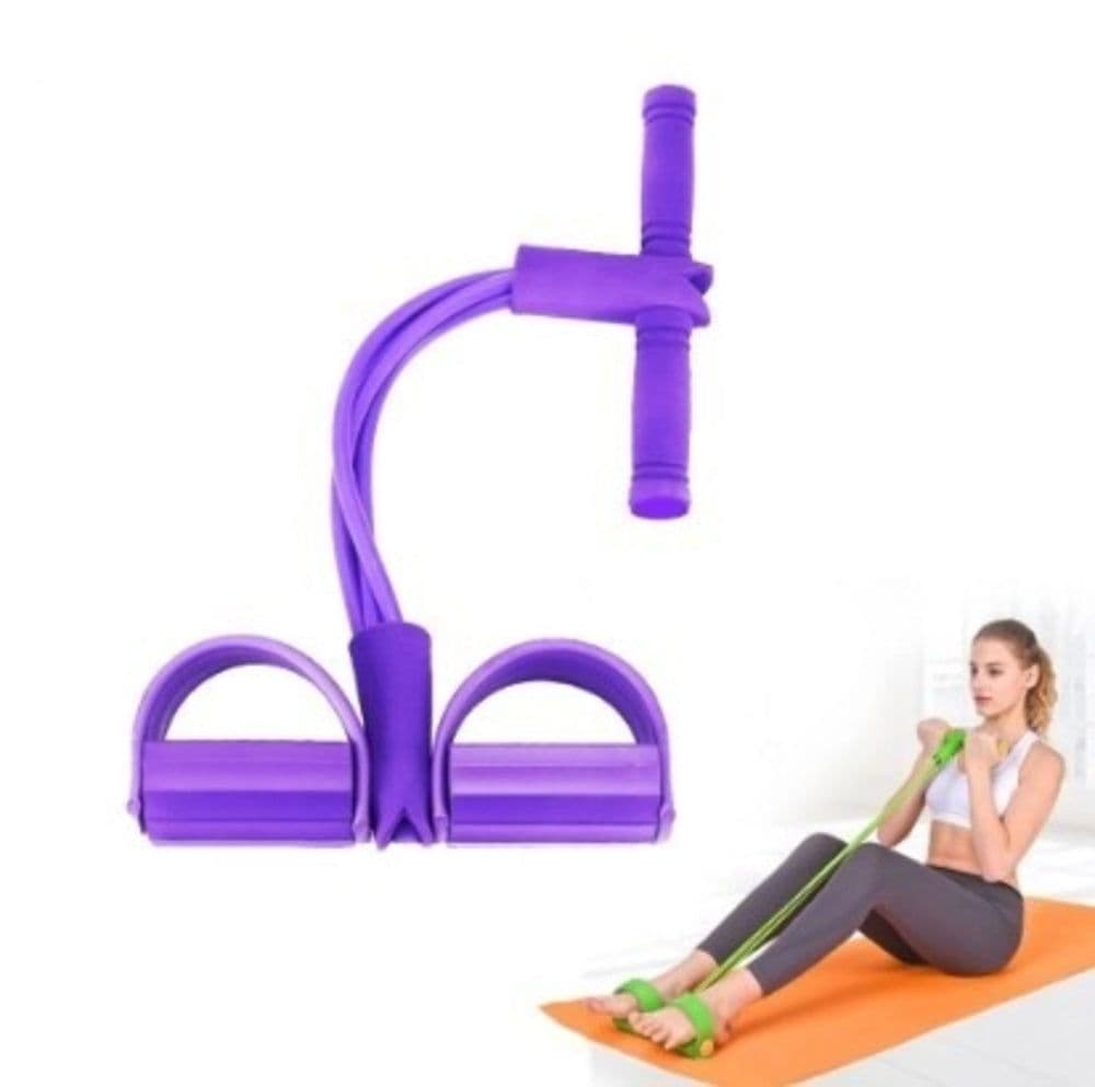 image-Portable Fitness Resistance Band with Pedal