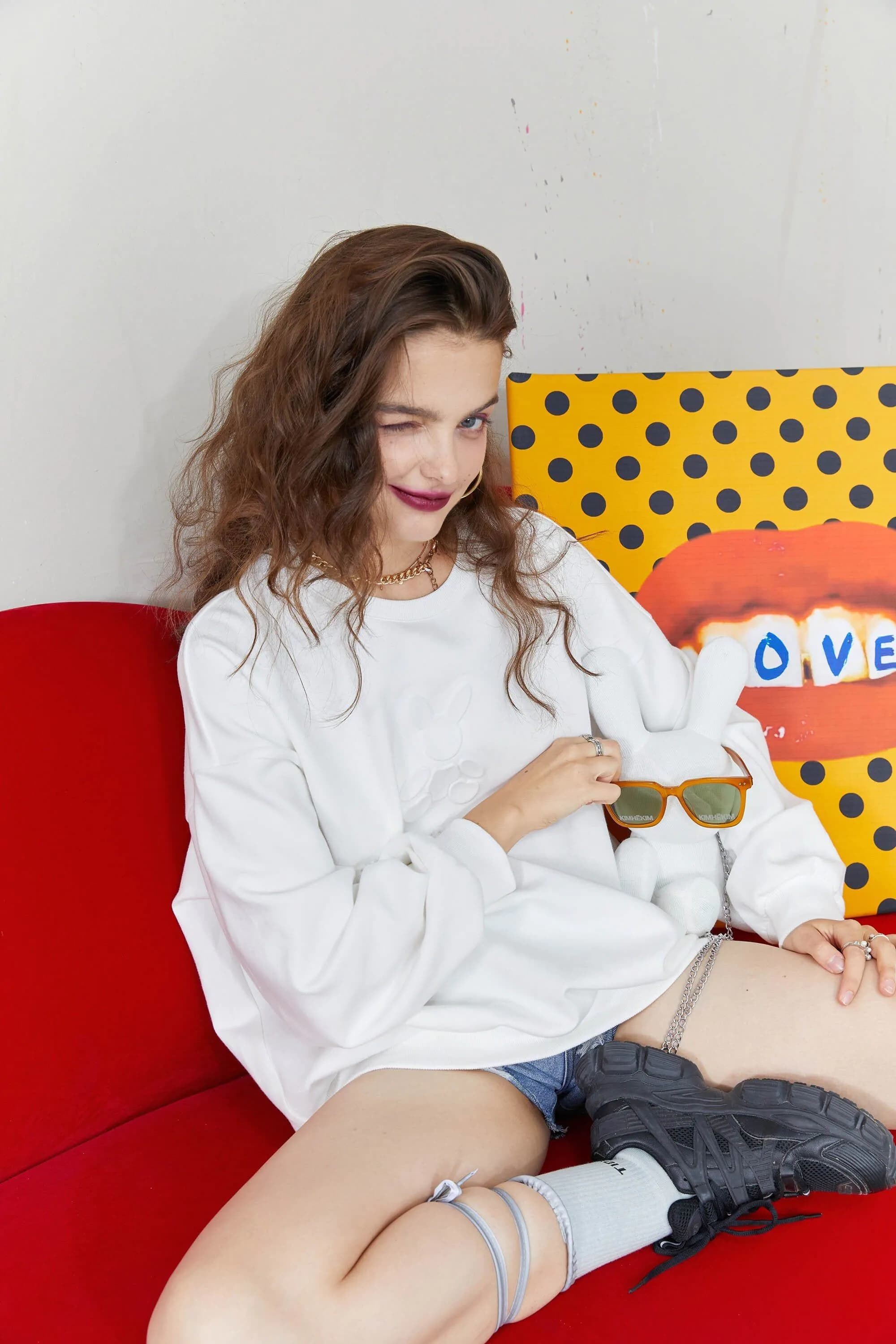 image-Harajuku Solid Pure Casual Pullover Sweatshirt Women,Autumn Vintage