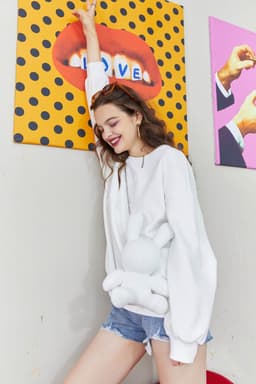 image-Harajuku Solid Pure Casual Pullover Sweatshirt Women,Autumn Vintage
